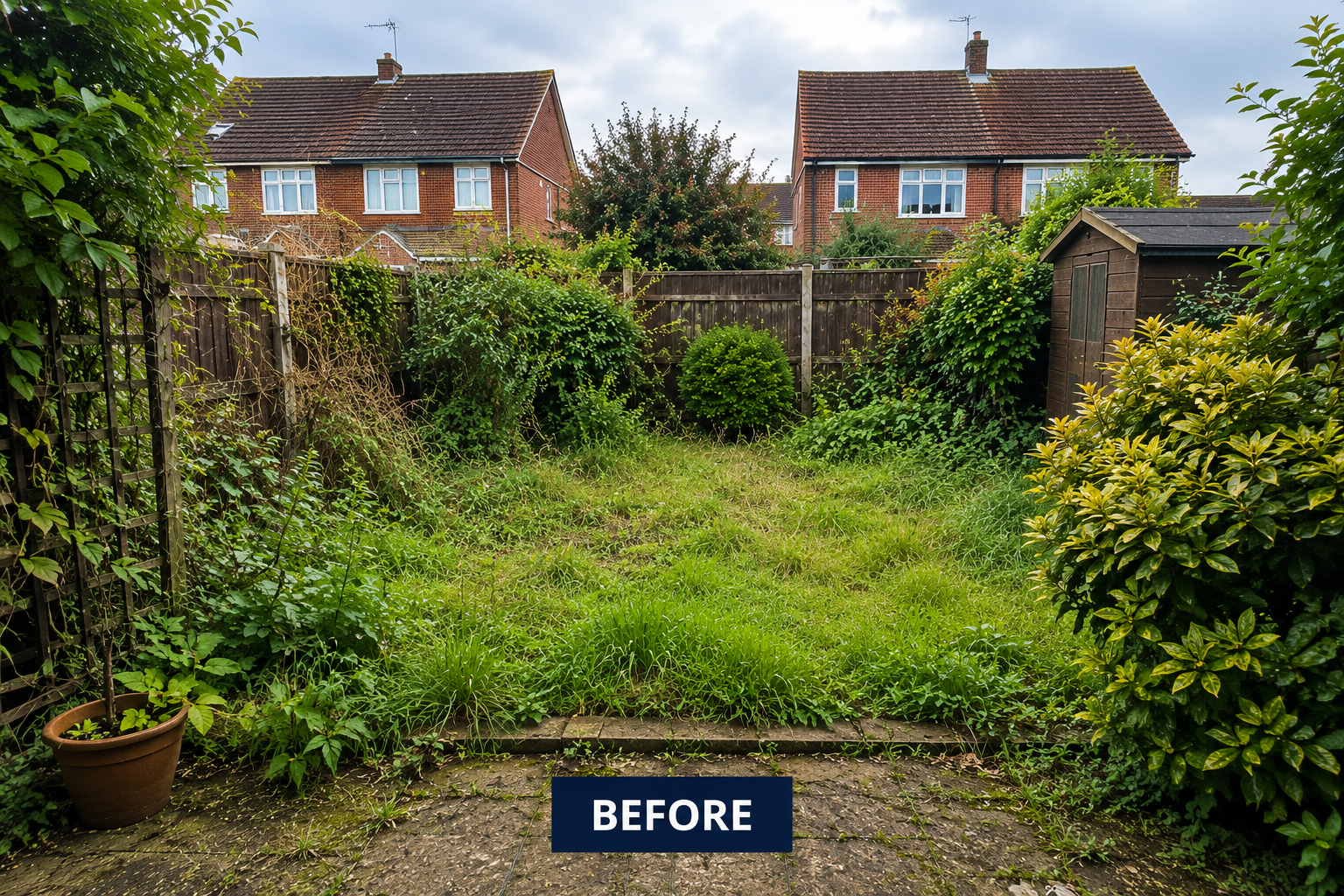 Garden maintenance before by BLUELINE PRIME LTD